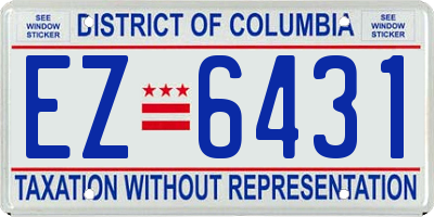 DC license plate EZ6431