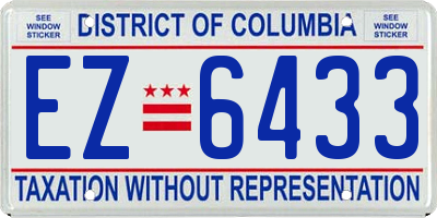 DC license plate EZ6433