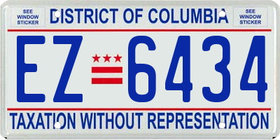 DC license plate EZ6434