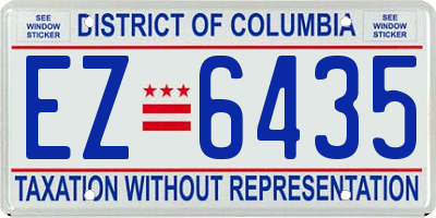 DC license plate EZ6435