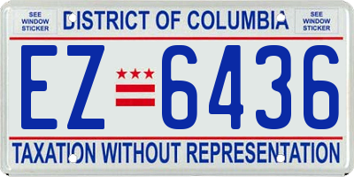 DC license plate EZ6436