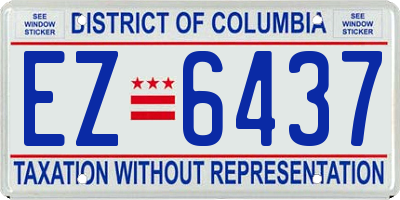 DC license plate EZ6437