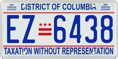 DC license plate EZ6438