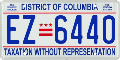 DC license plate EZ6440