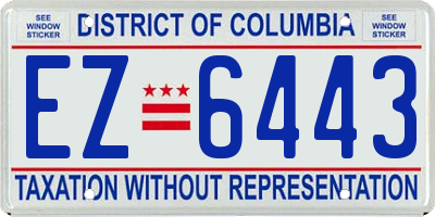 DC license plate EZ6443