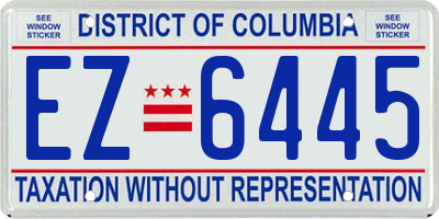 DC license plate EZ6445