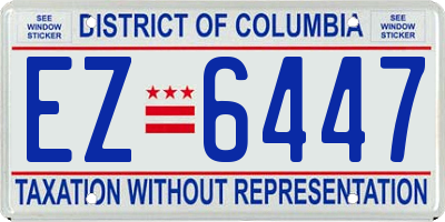 DC license plate EZ6447