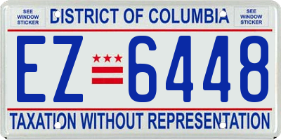 DC license plate EZ6448