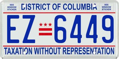 DC license plate EZ6449