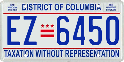 DC license plate EZ6450