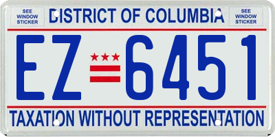 DC license plate EZ6451