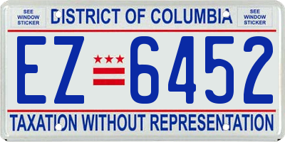 DC license plate EZ6452