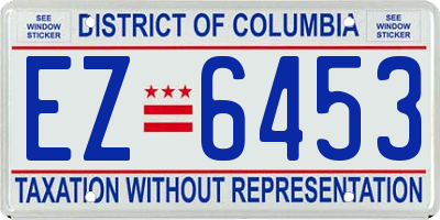 DC license plate EZ6453