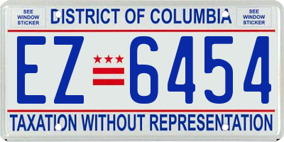 DC license plate EZ6454