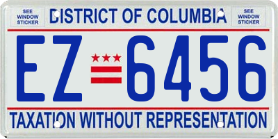 DC license plate EZ6456