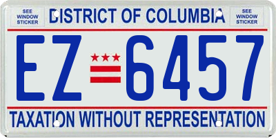 DC license plate EZ6457