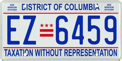 DC license plate EZ6459