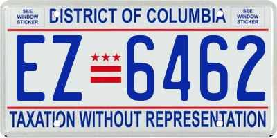 DC license plate EZ6462