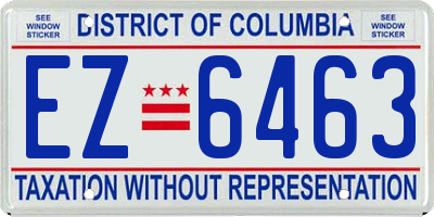 DC license plate EZ6463