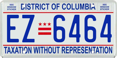 DC license plate EZ6464