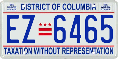 DC license plate EZ6465