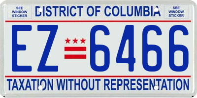 DC license plate EZ6466