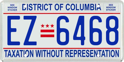 DC license plate EZ6468