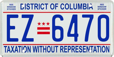 DC license plate EZ6470