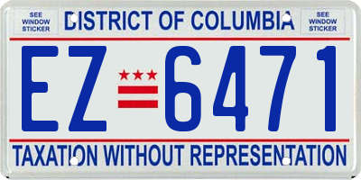 DC license plate EZ6471