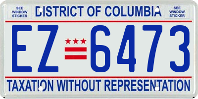 DC license plate EZ6473