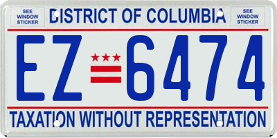 DC license plate EZ6474