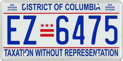 DC license plate EZ6475