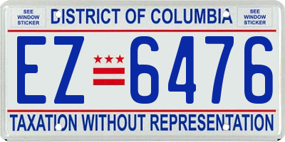 DC license plate EZ6476