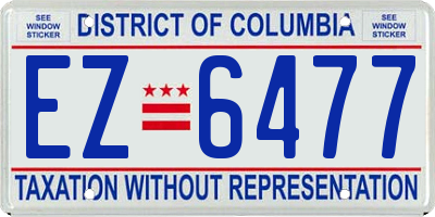 DC license plate EZ6477