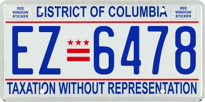 DC license plate EZ6478