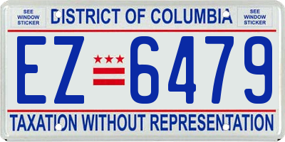 DC license plate EZ6479