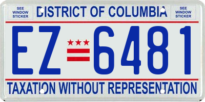 DC license plate EZ6481