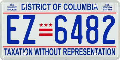 DC license plate EZ6482