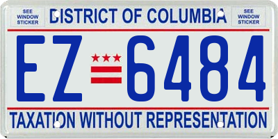 DC license plate EZ6484