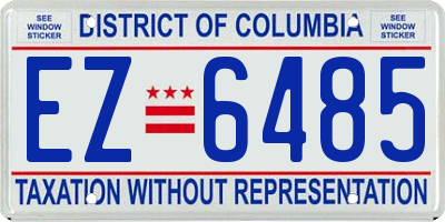 DC license plate EZ6485