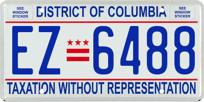 DC license plate EZ6488