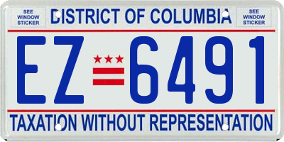 DC license plate EZ6491