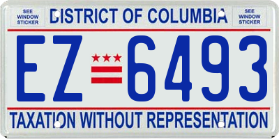 DC license plate EZ6493