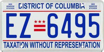 DC license plate EZ6495