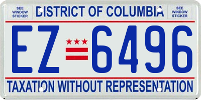 DC license plate EZ6496