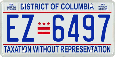 DC license plate EZ6497