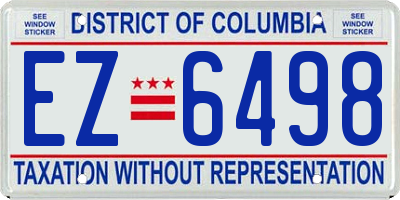 DC license plate EZ6498