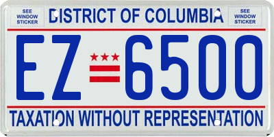 DC license plate EZ6500