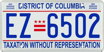 DC license plate EZ6502