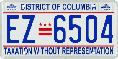 DC license plate EZ6504